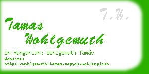 tamas wohlgemuth business card