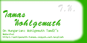 tamas wohlgemuth business card